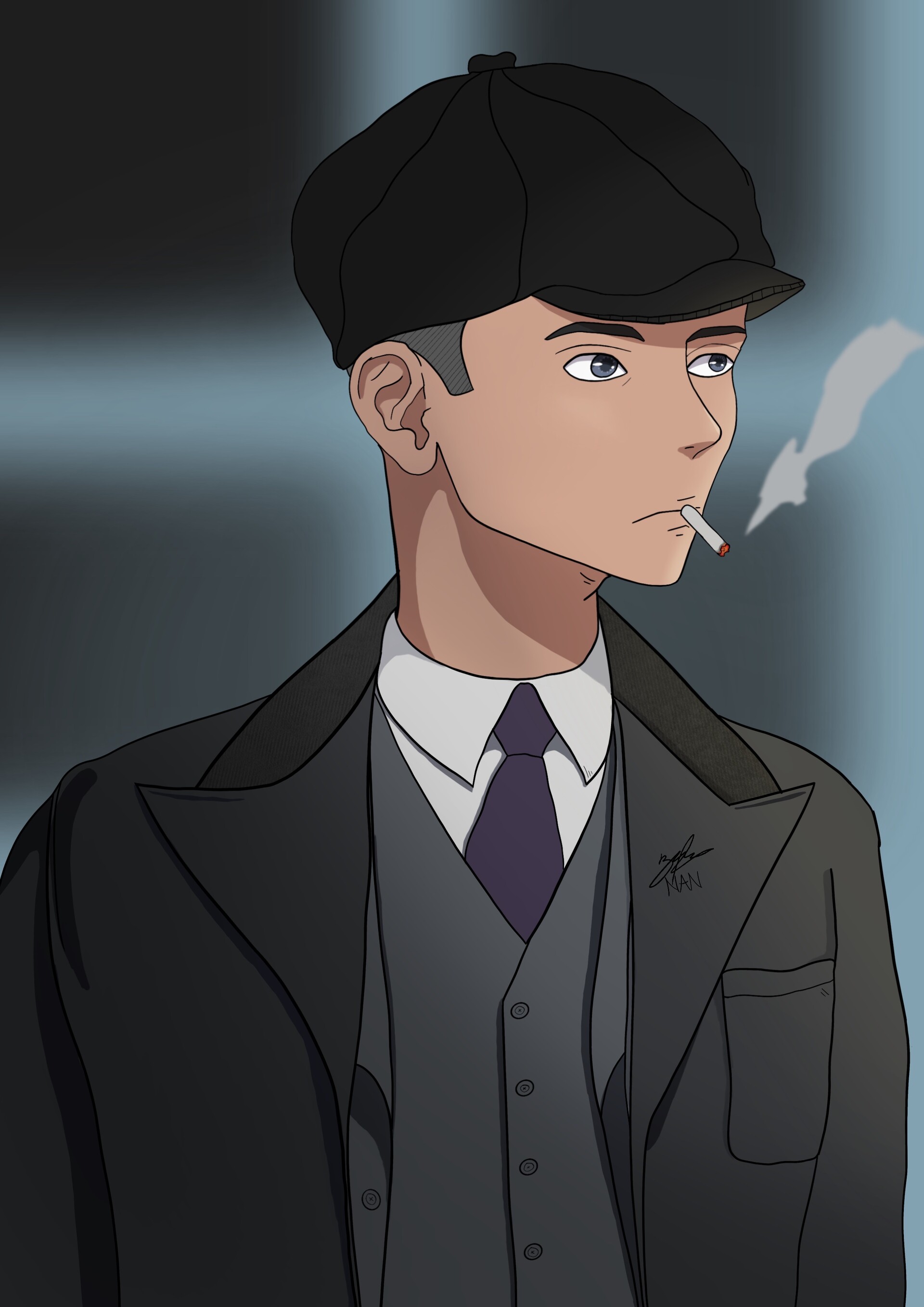 Anime Peaky Blinders 🔥I've never actually posted on Reddit before but I  hope yall enjoy! Could do other characters too if anyone's interested or  has any suggestions! @guiguitheghoul insta for other art