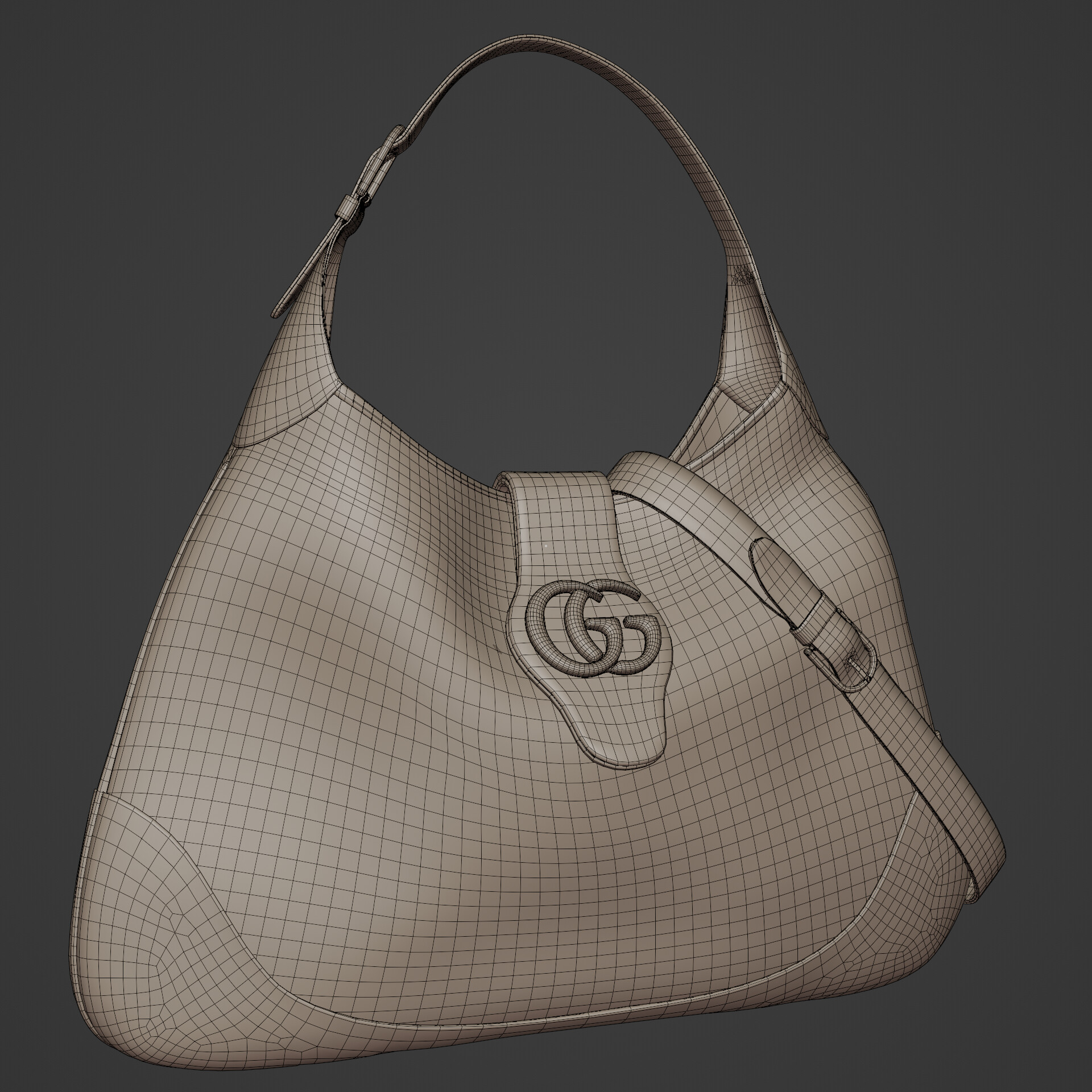3D model Gucci Large Aphrodite Shoulder Bag AR VR / AR / low-poly