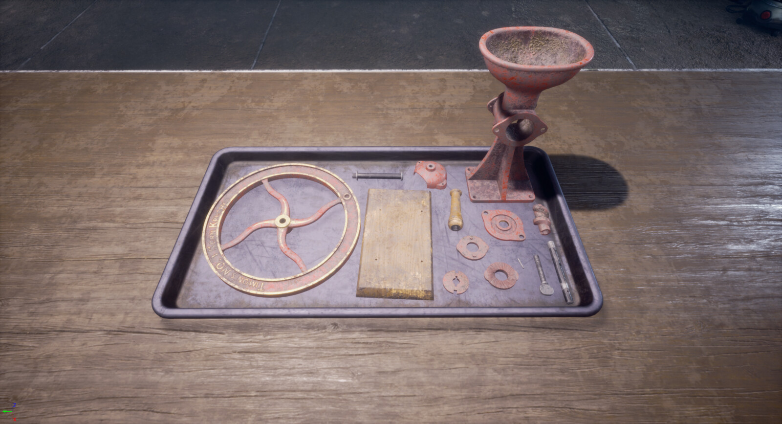 In game view on the dismantled parts