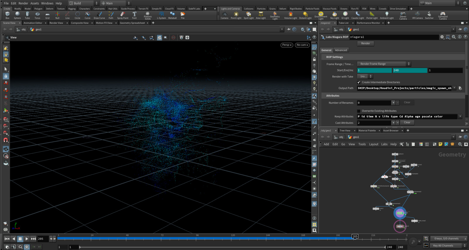 Houdini particles seting up 