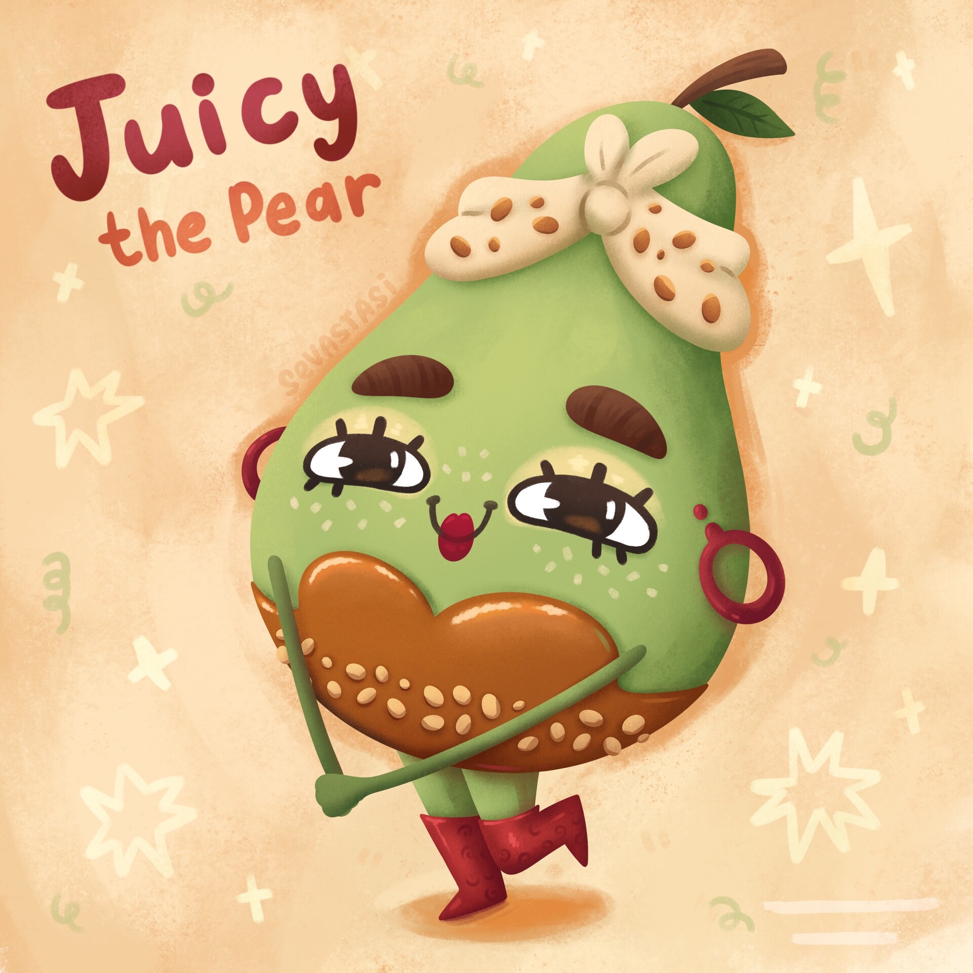 ArtStation - Brand character Juicy the Pear