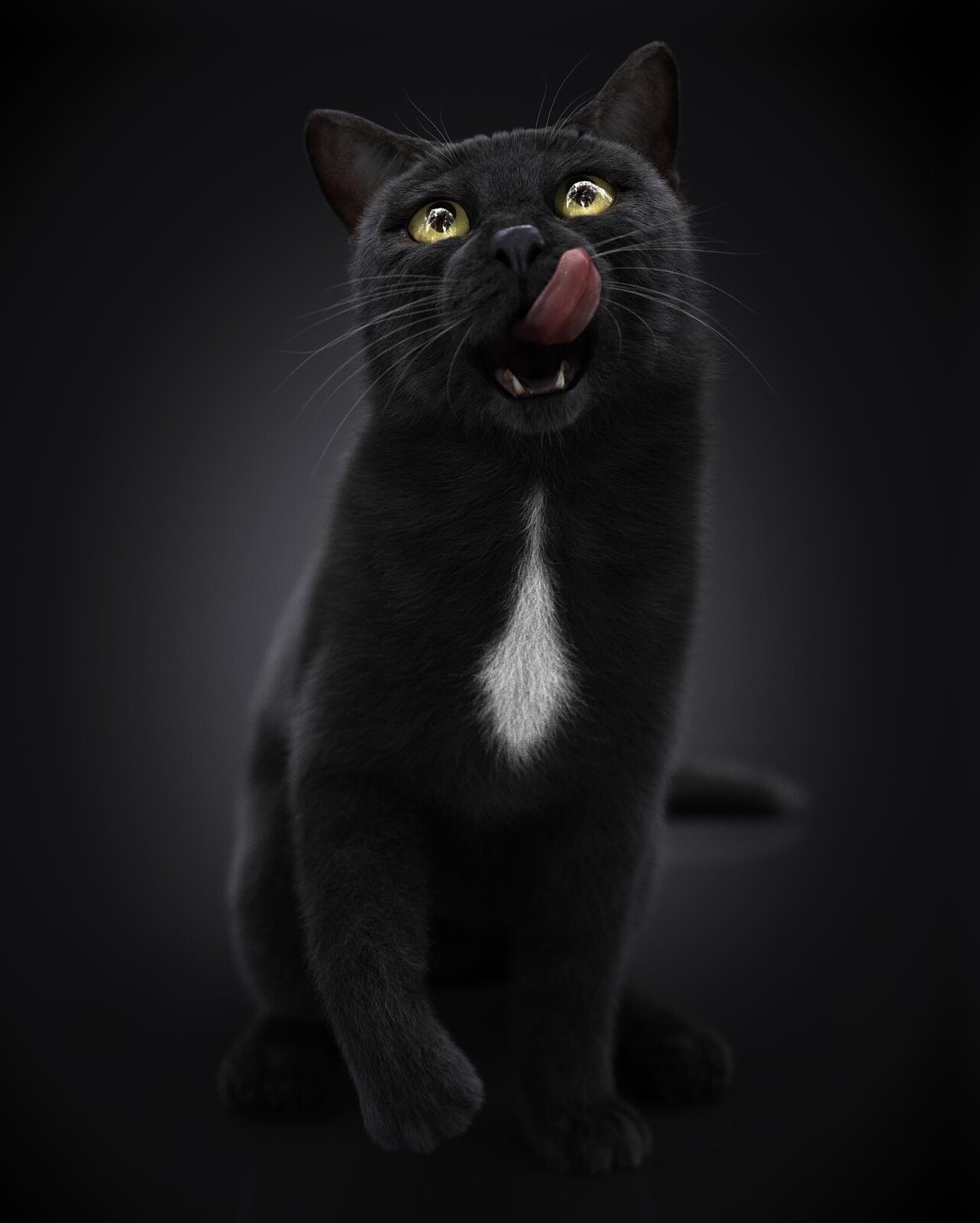 Licking lips