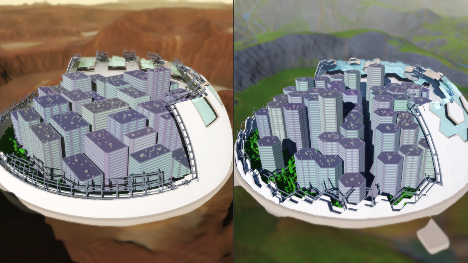 A couple shots from the animations (Houdini viewport renders)