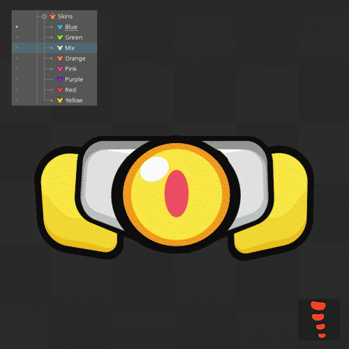 The black,white,grey and pink blocks will be implemented if in a future new game mechanics are accepted by the boss(for the first publication only the basics)
in the puzzle, block colors are handed with skins