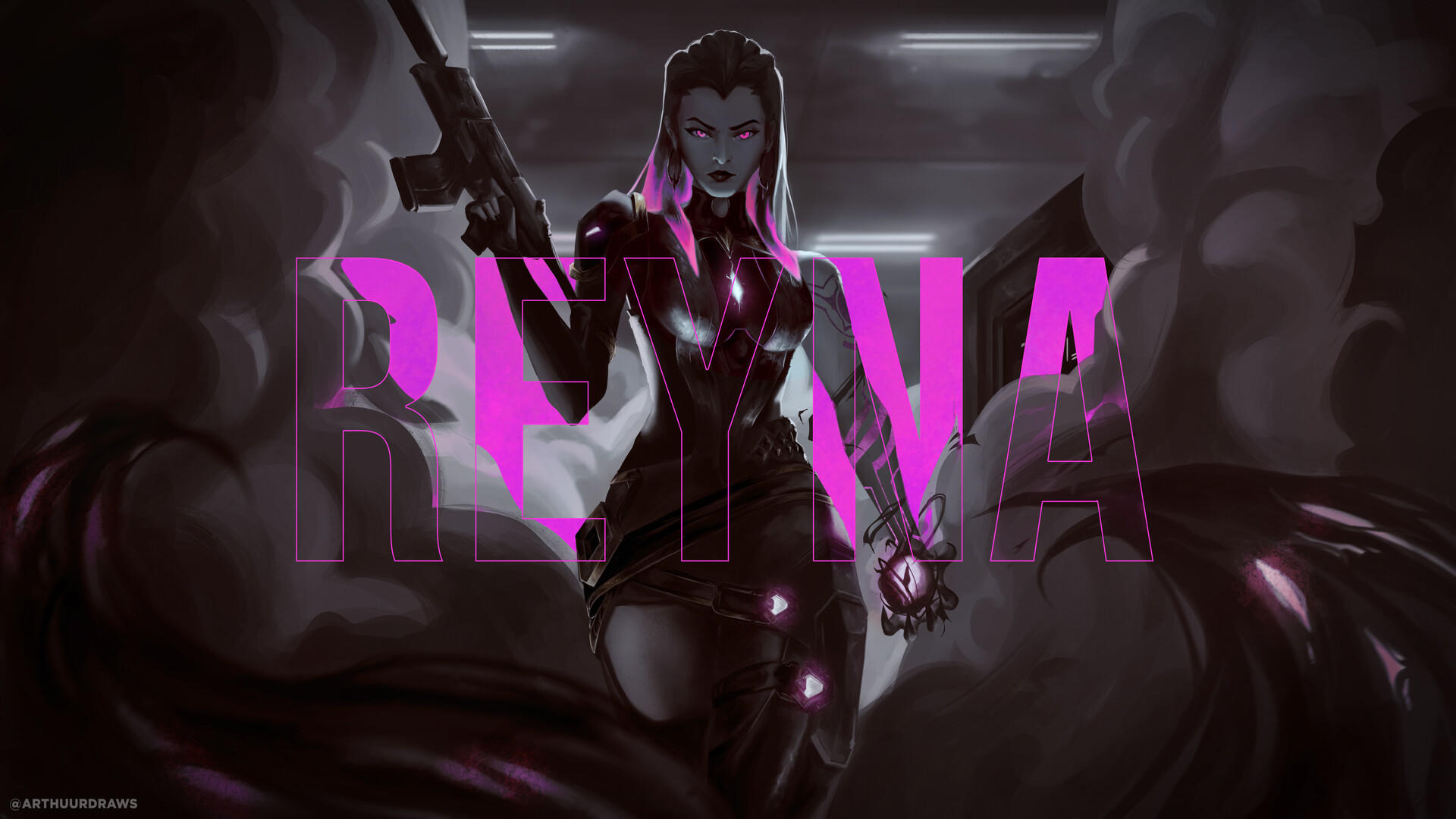 Made a wallpaper for Reyna. : r/VALORANT