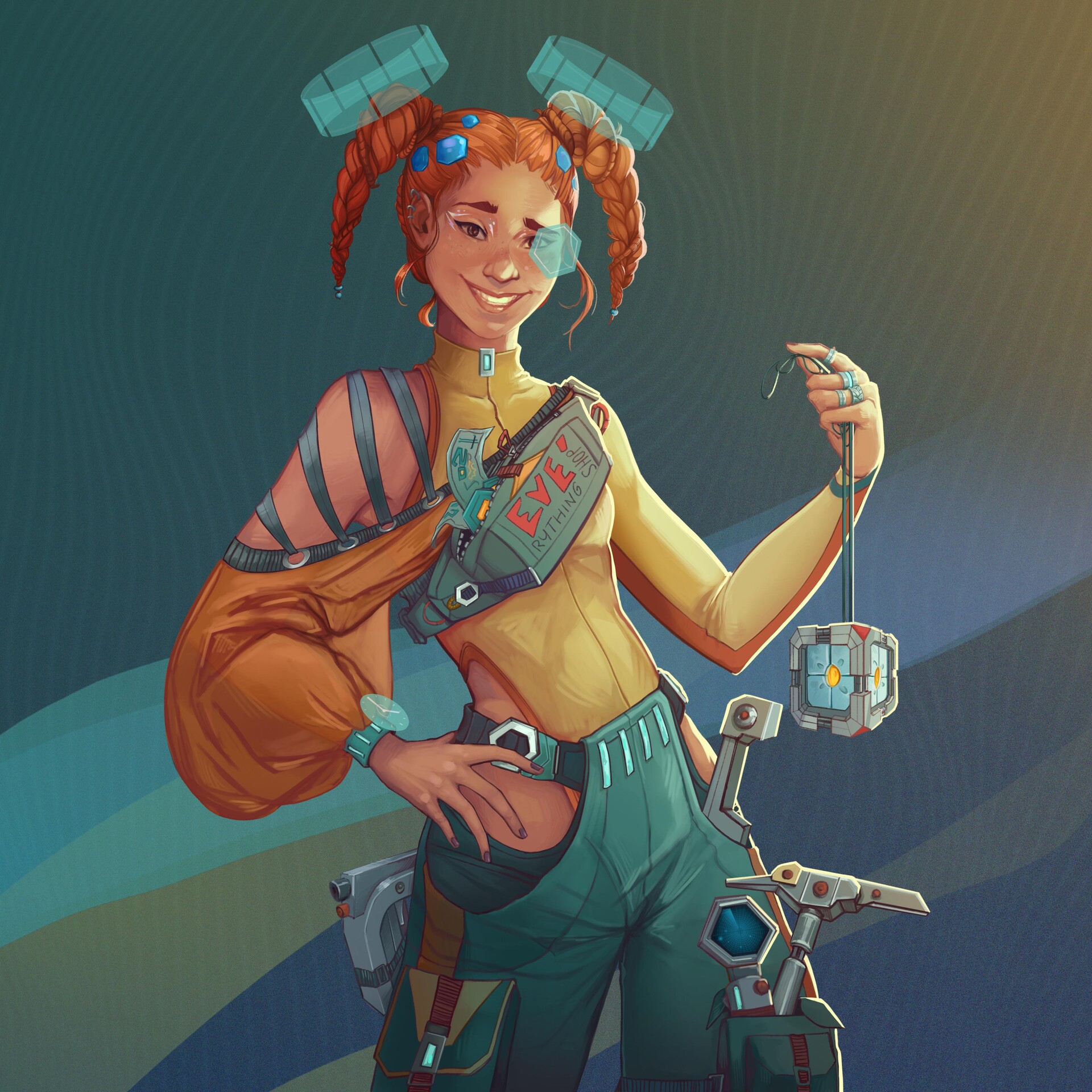 ArtStation - Character Design and Animation - Evelyn, the Tech Merchant