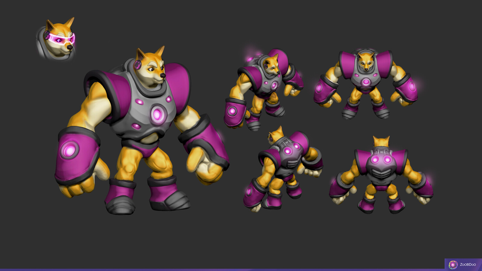 DoGe 3D concepts. The body shape of ZooBDo characters in general are inspired in Disney Infinity body proportions.