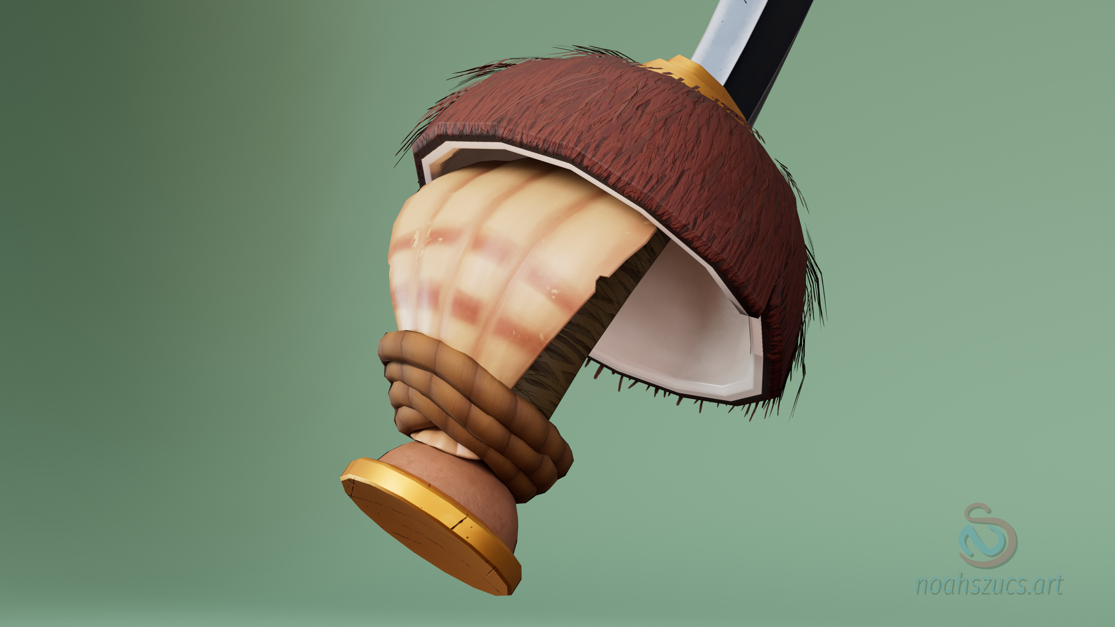One of the elements I was most excited to work on was the coconut fur.  I used MASH to generate a set of planes around the shell, and then stacked their UVs for easy texturing in Substance.