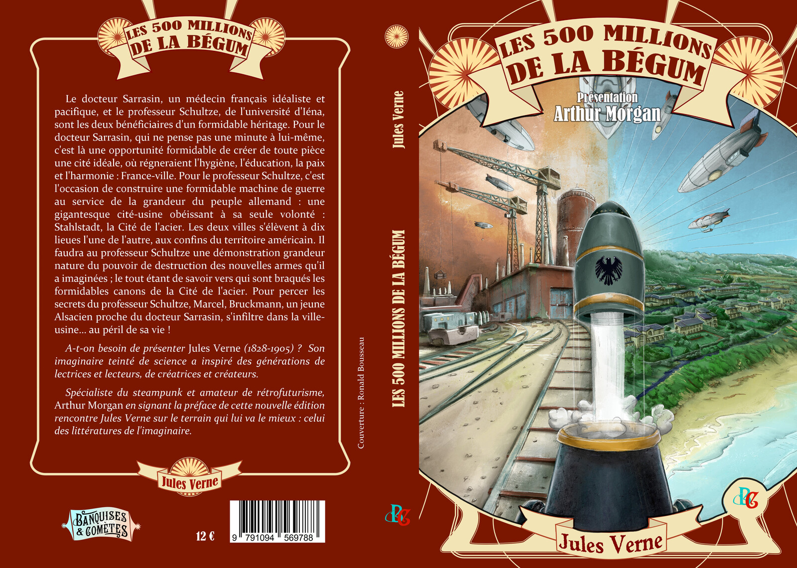Illustration pour "Les 500 Millions de la BEGUM" de Jules Verne aux éditions BANQUISES ET COMETES