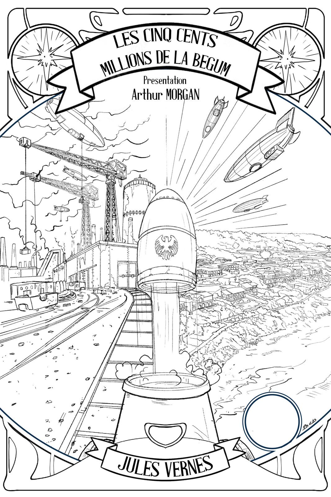 Encrage Illustration pour "Les 500 Millions de la BEGUM" de Jules Verne aux éditions BANQUISES ET COMETES