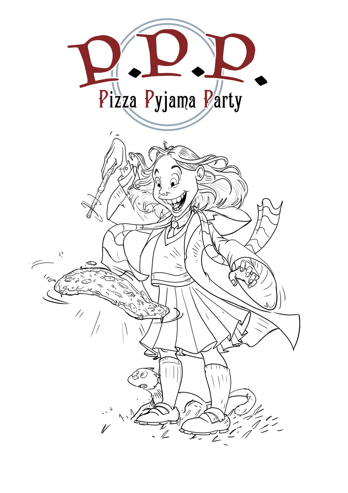 INK Invitation pour une pyjama party avec au programme : Pizzas &amp; Harry Potter !