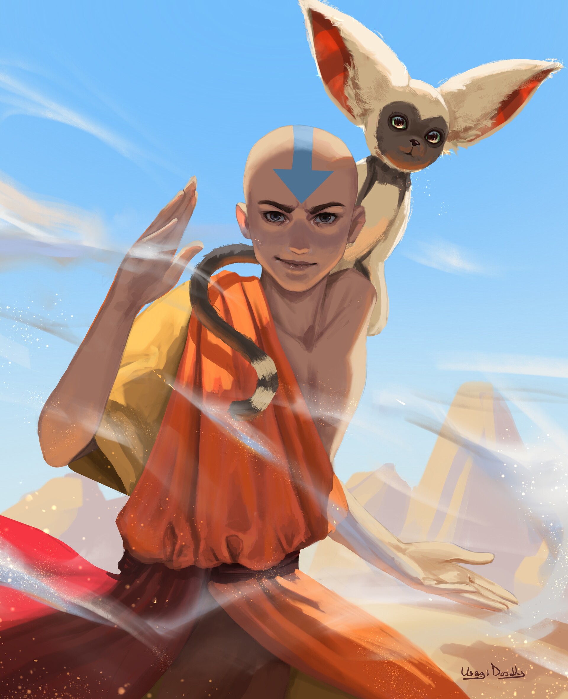 ArtStation - Aang and Momo