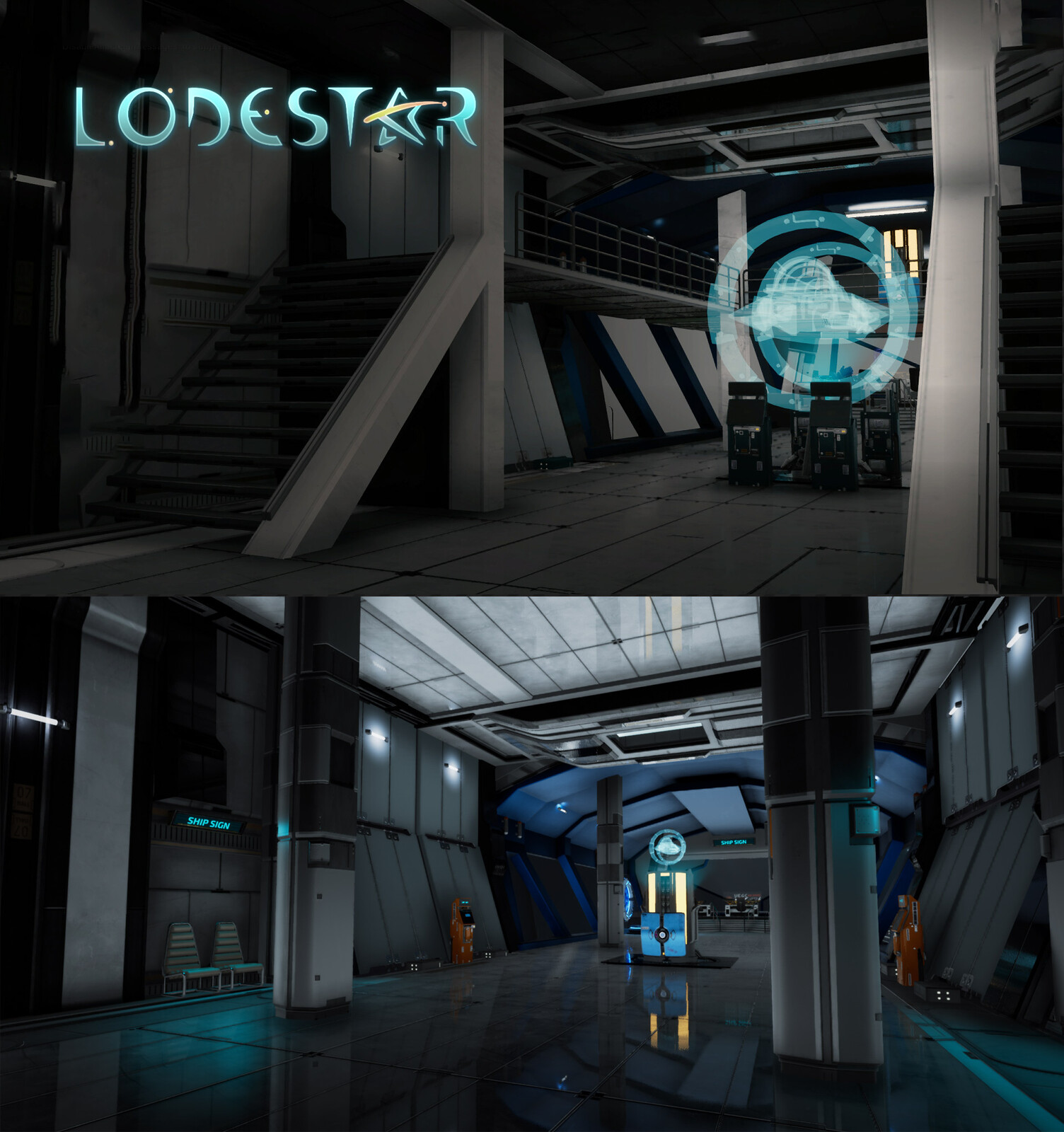Rework of the main area of game's spaceship (Before &amp; after)