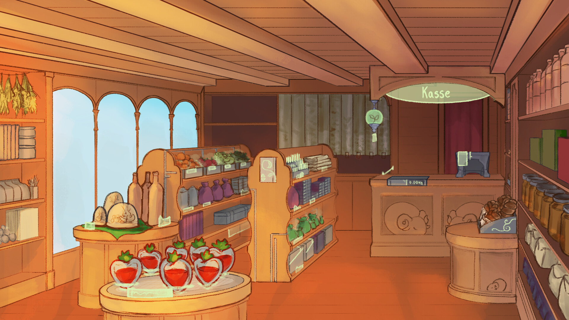 Artstation corner shop concept and process