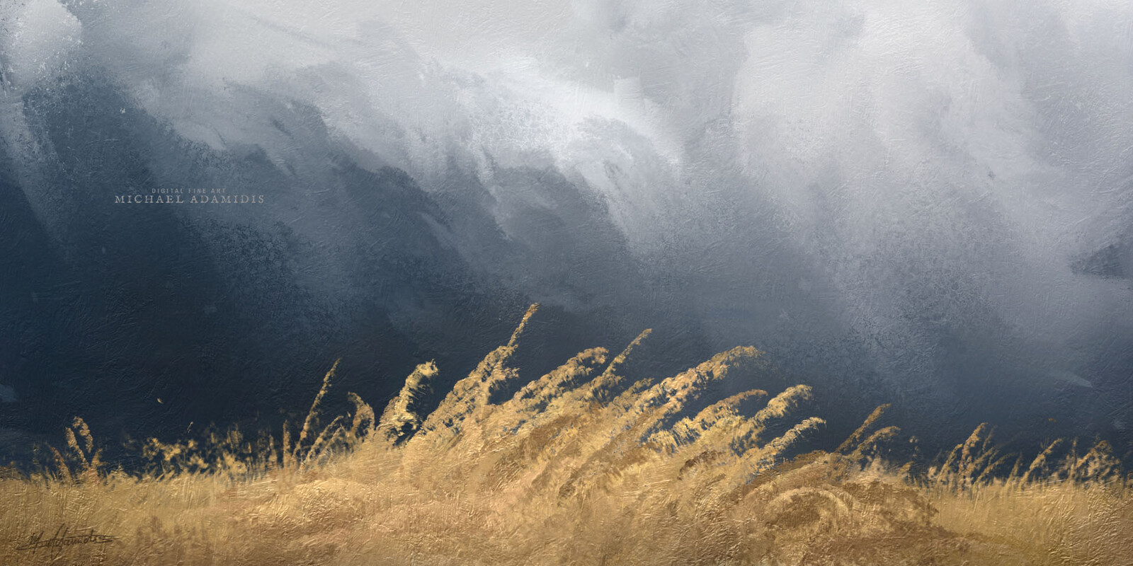 Digital Landscape Painting - Dark Clouds