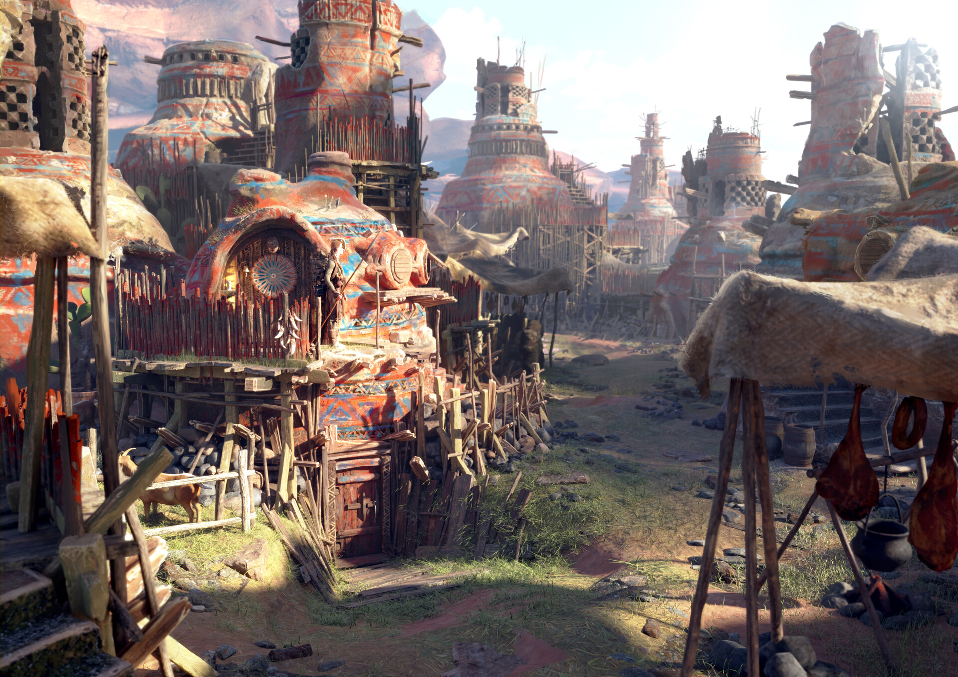 Artstation fantasy desert village