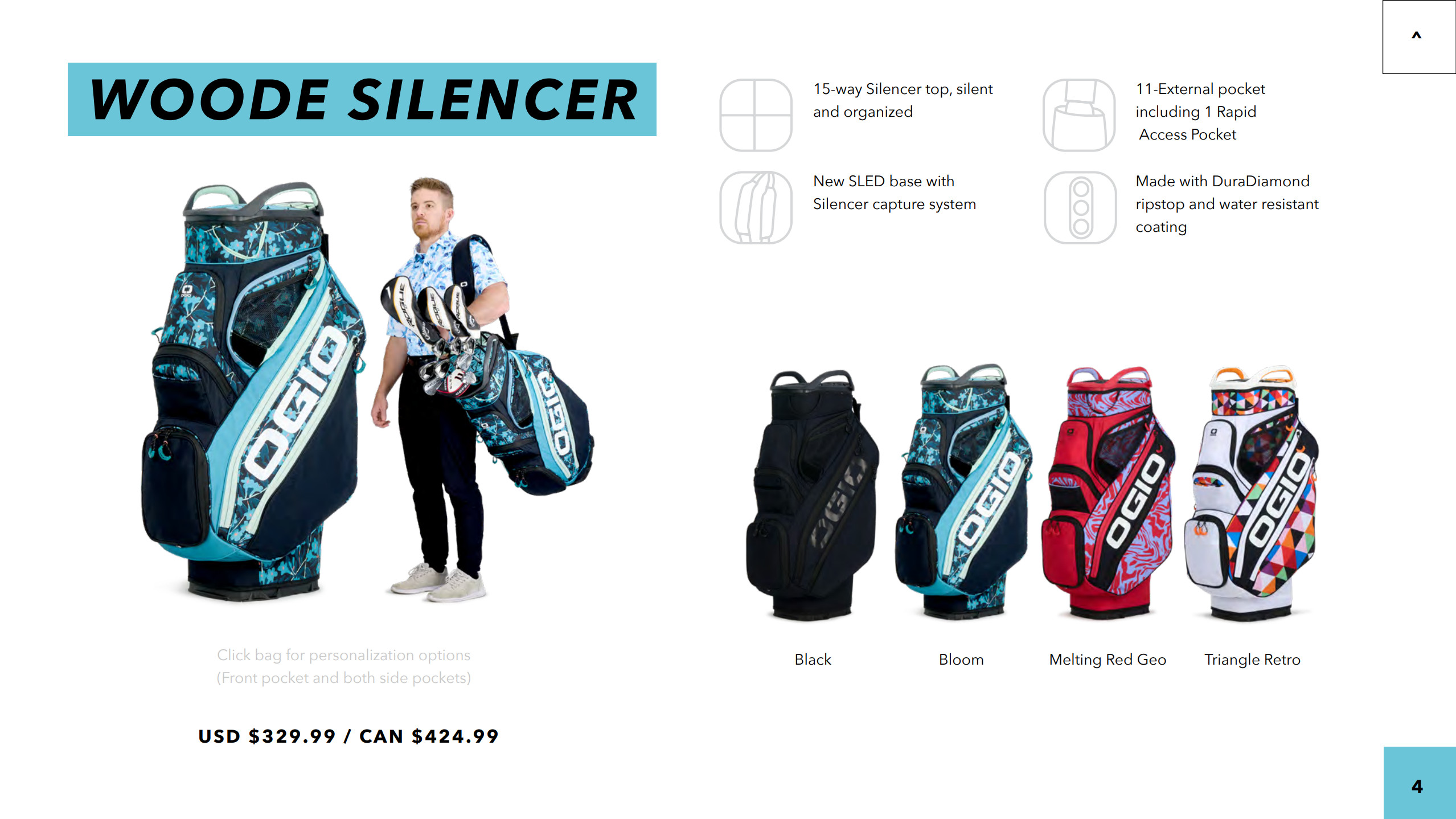 A fully interactive catalog for Ogio's 2023 golf release. Yes golf bags cost that much.