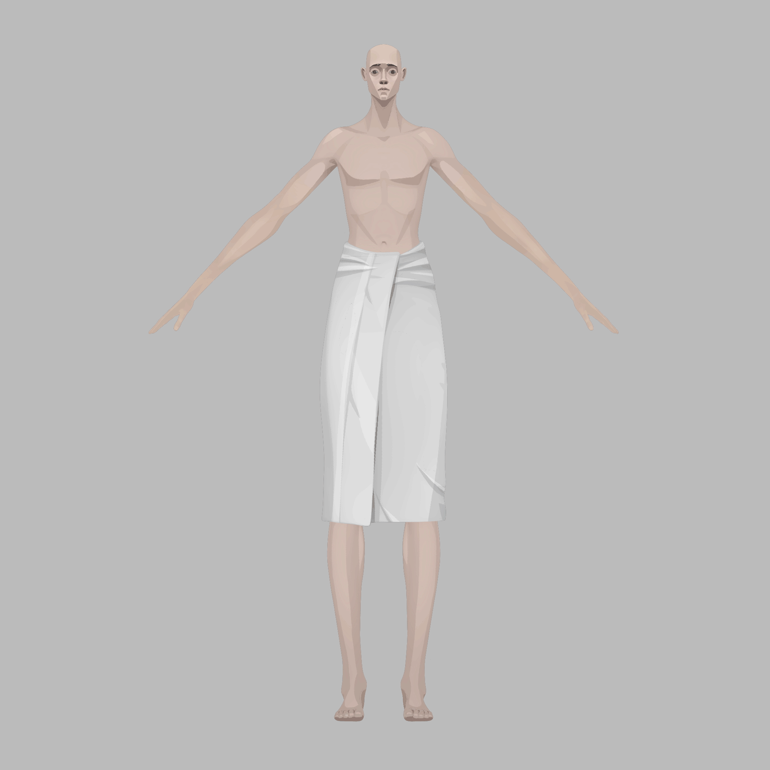 Textured model turntable of Isaac in a bath towel