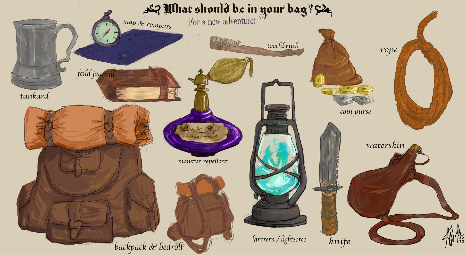 Fantasy adventure backpack top