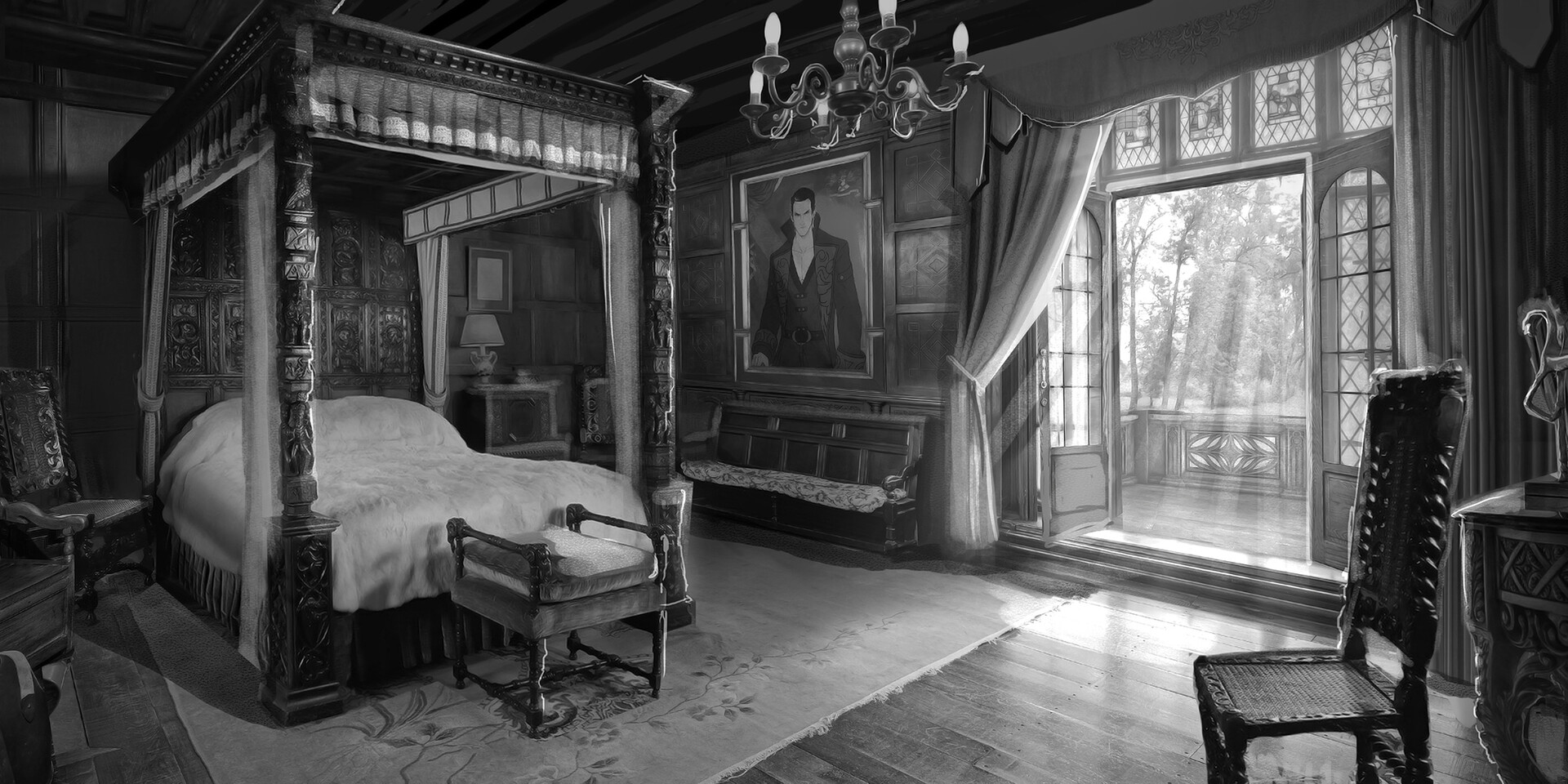 Gothic Room Virtual Backgrounds 5 Pack Zoom, Google Meet