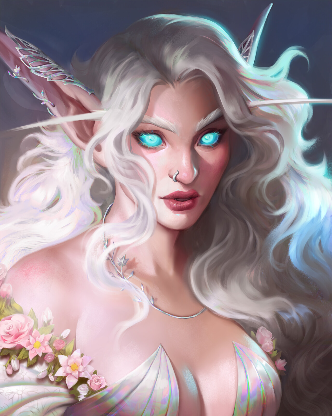 Final with hair with flowers