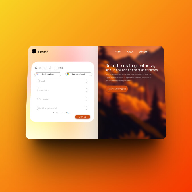 ArtStation - Person volunteering website design made for practicing.