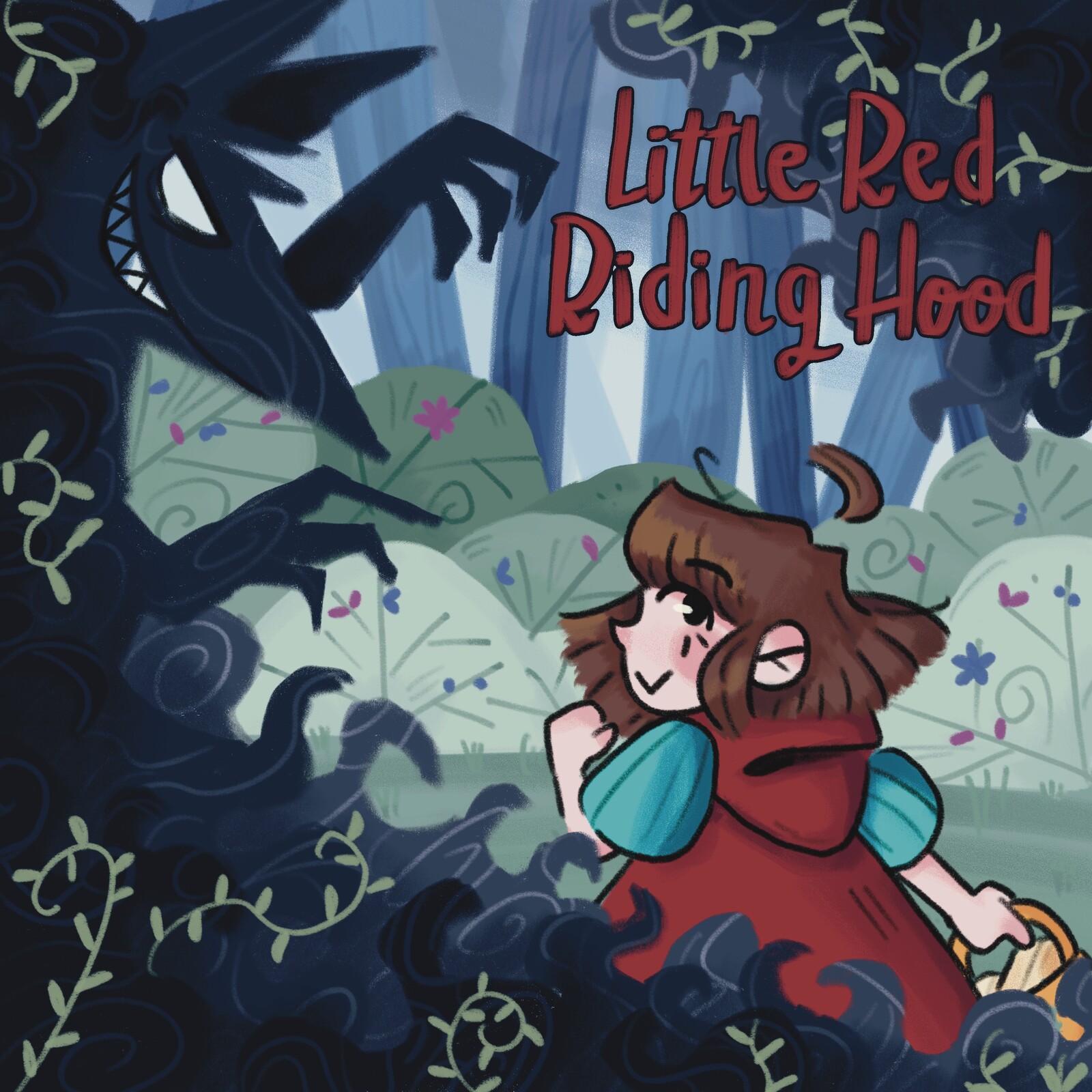 Little Red Riding Hood illustration project by student Tasneem Abdelal