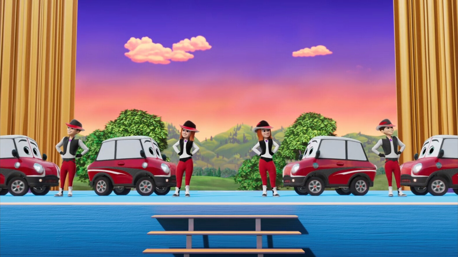 I modeled the dancers' clothing.