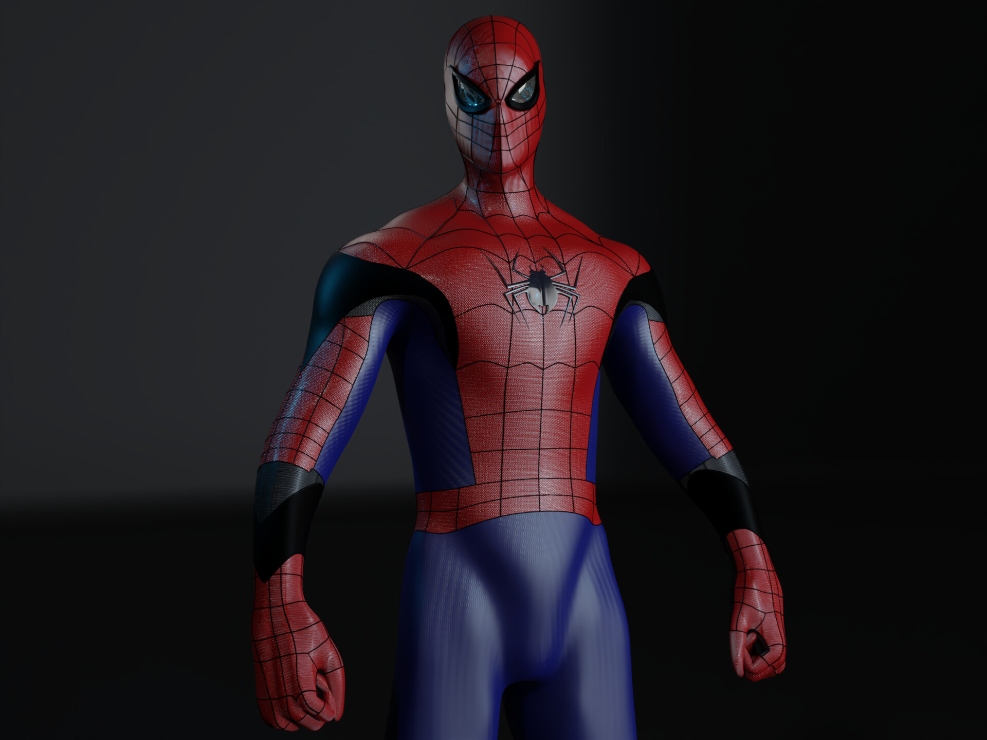 and it should have a strong sense of movement and action. Spider-Man should  be wearing his classic red and blue costume