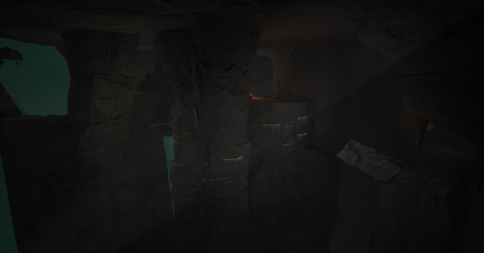 Following the design rules of Uncharted, I highlighted the climbable part with “bird shit” and used breakable ledges.