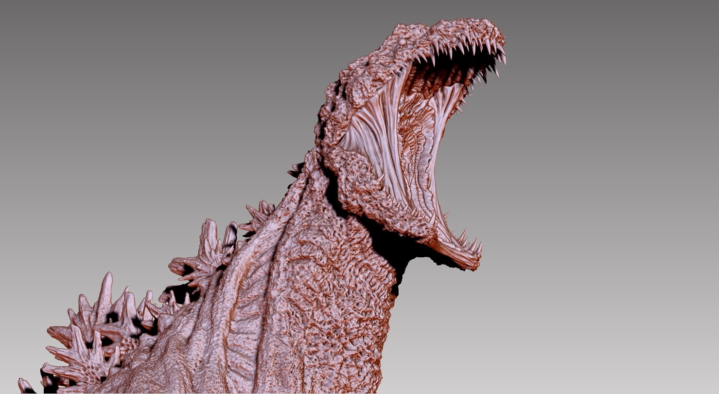 Artstation shingodzilla head open mouth