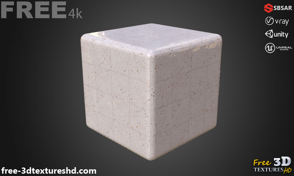 3D textures PBR free Download - Ceramic white Floor Tile Terrazzo ...