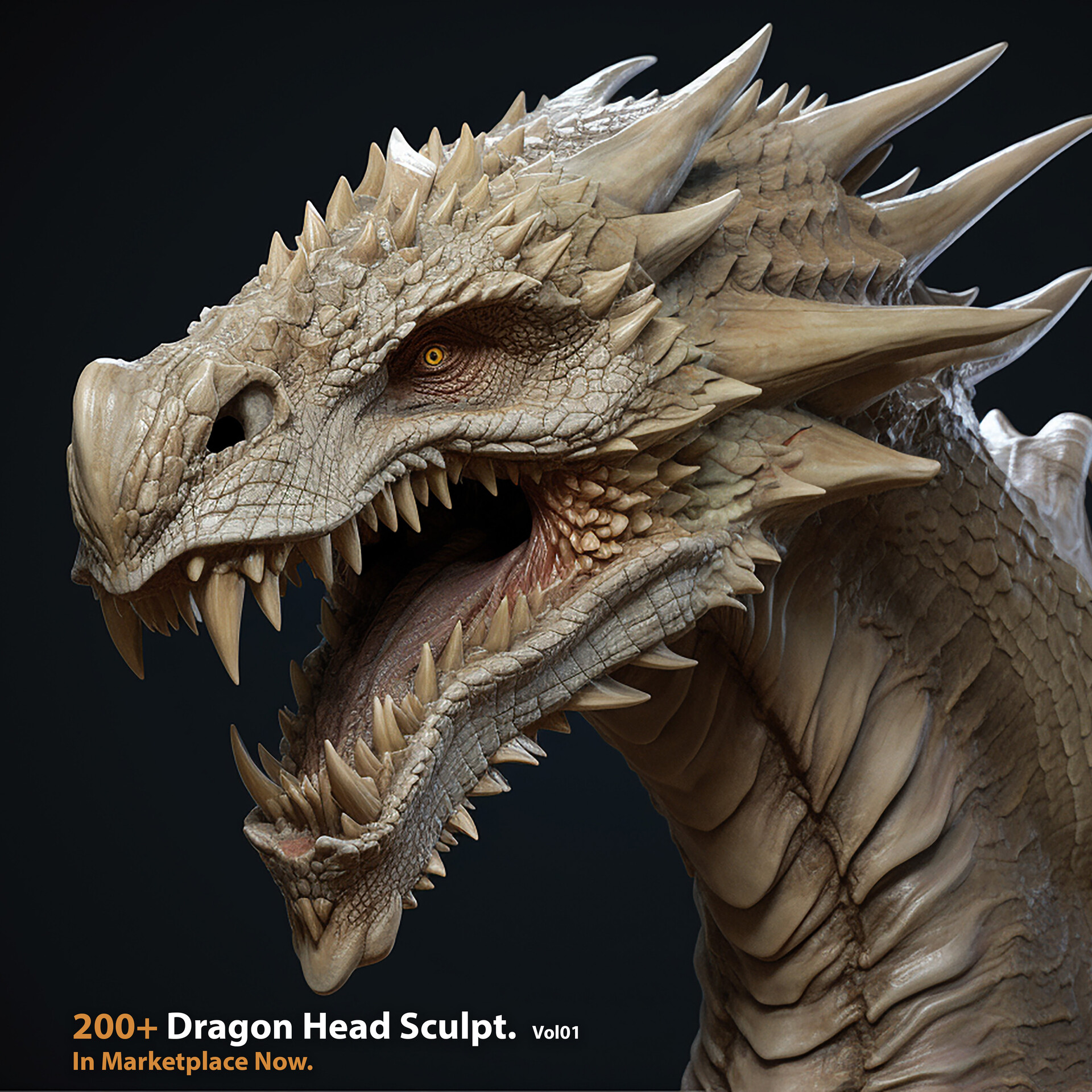 ArtStation 200 Dragon Head Sculpt VOL.01 4k
