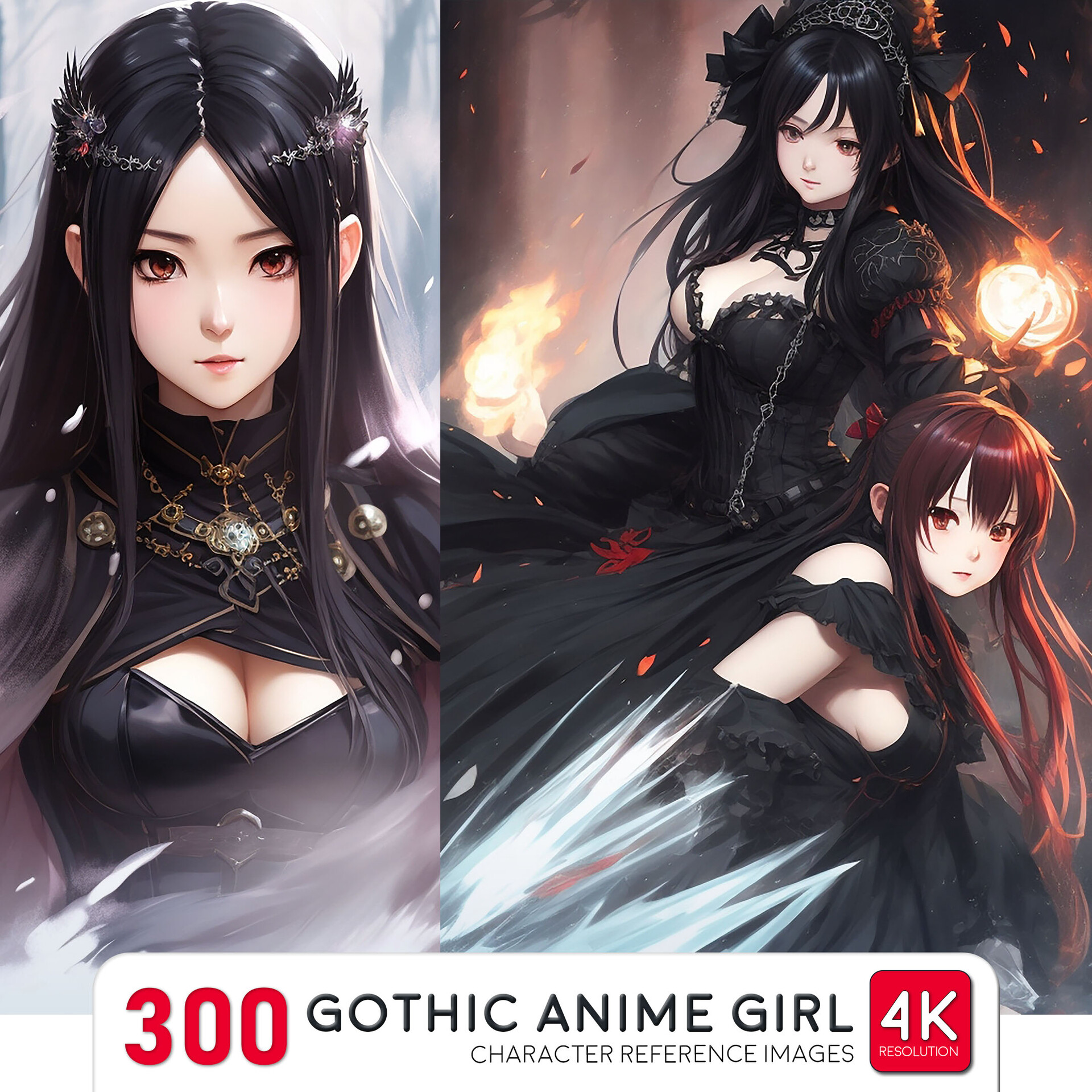 3D model Goth  Anime Girl Characters VR  AR  lowpoly  CGTrader