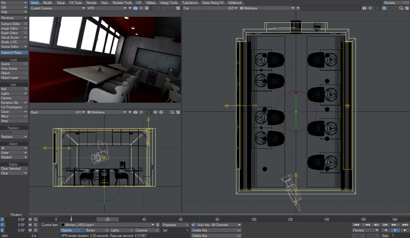 Restaurant Interior - wireframe