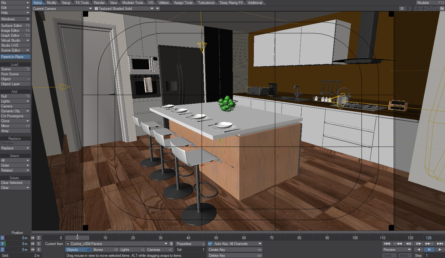 Kitchen Interior - wireframe