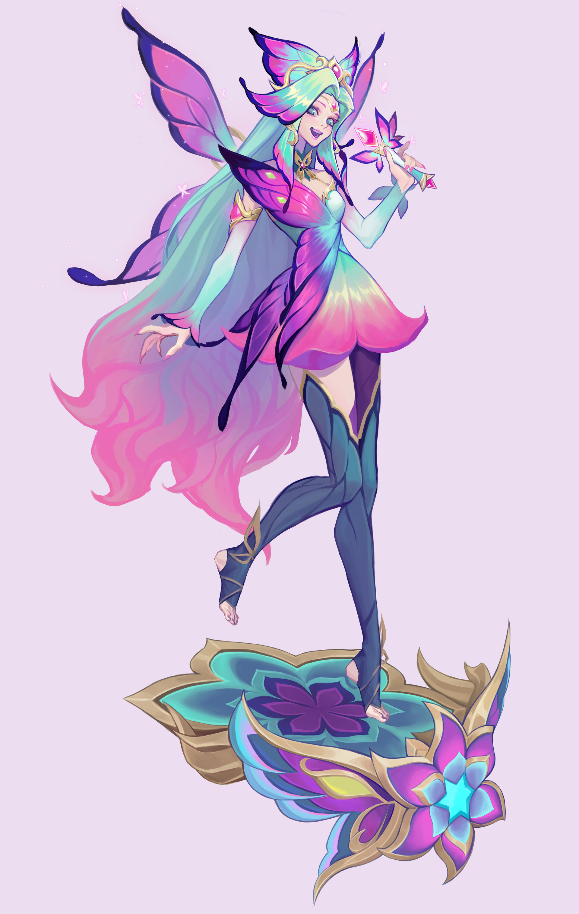Faerie Court Seraphine Skin LoL Splash Art 4K Wallpaper 58% OFF