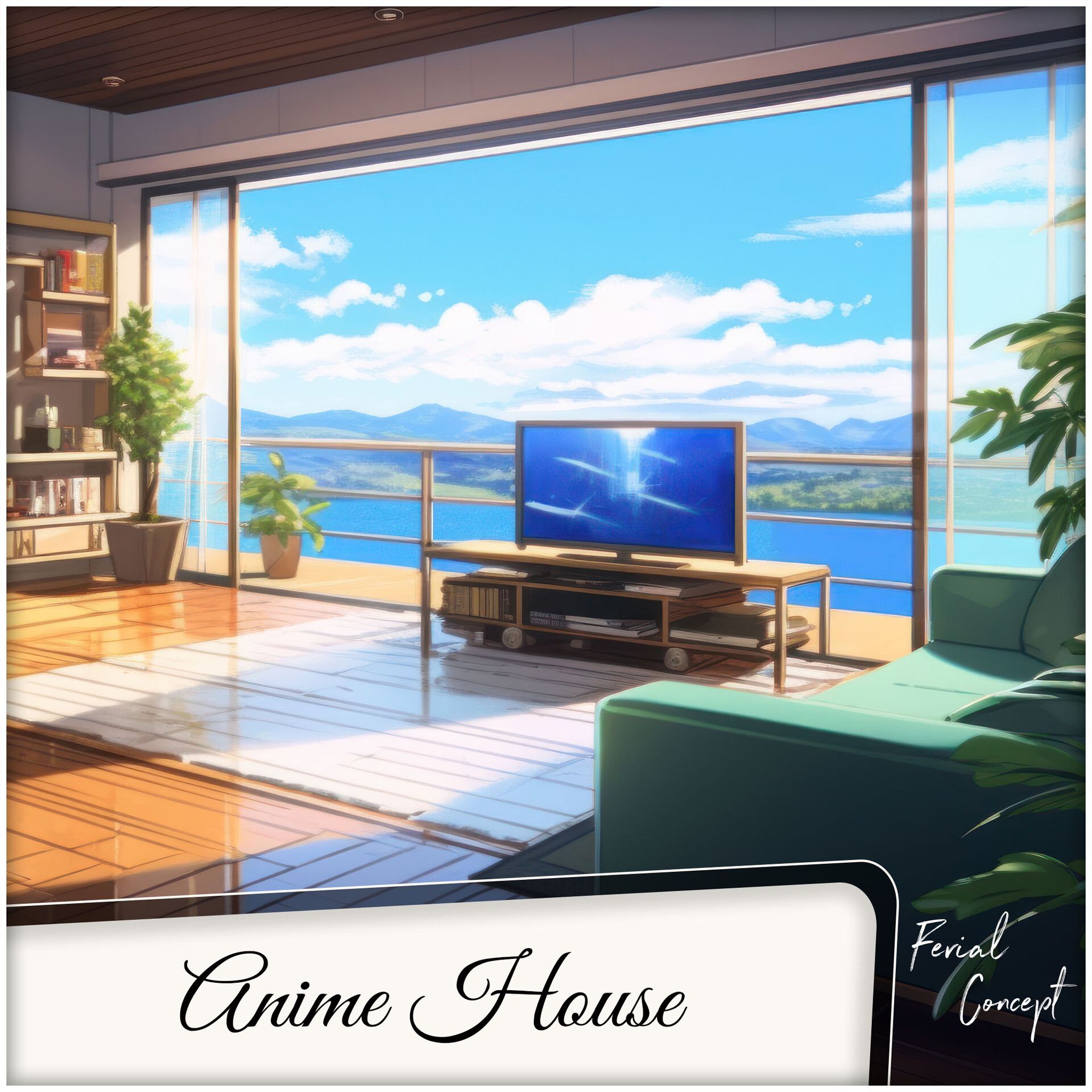 Anime Interior House Graphic · Creative Fabrica