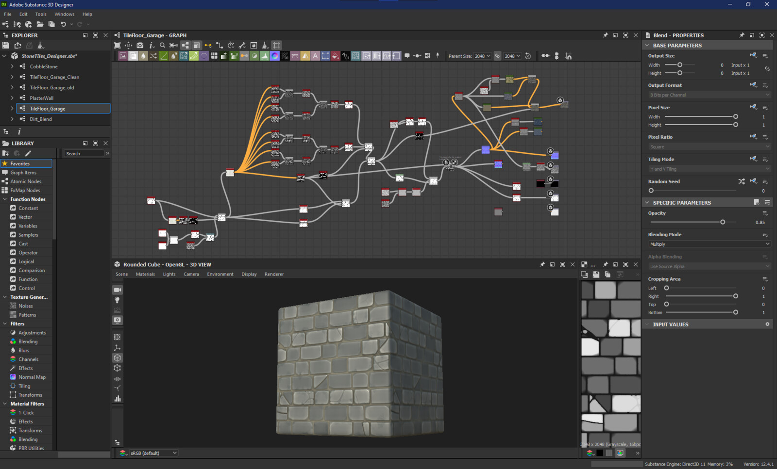 Tiled floor Substance Designer graph