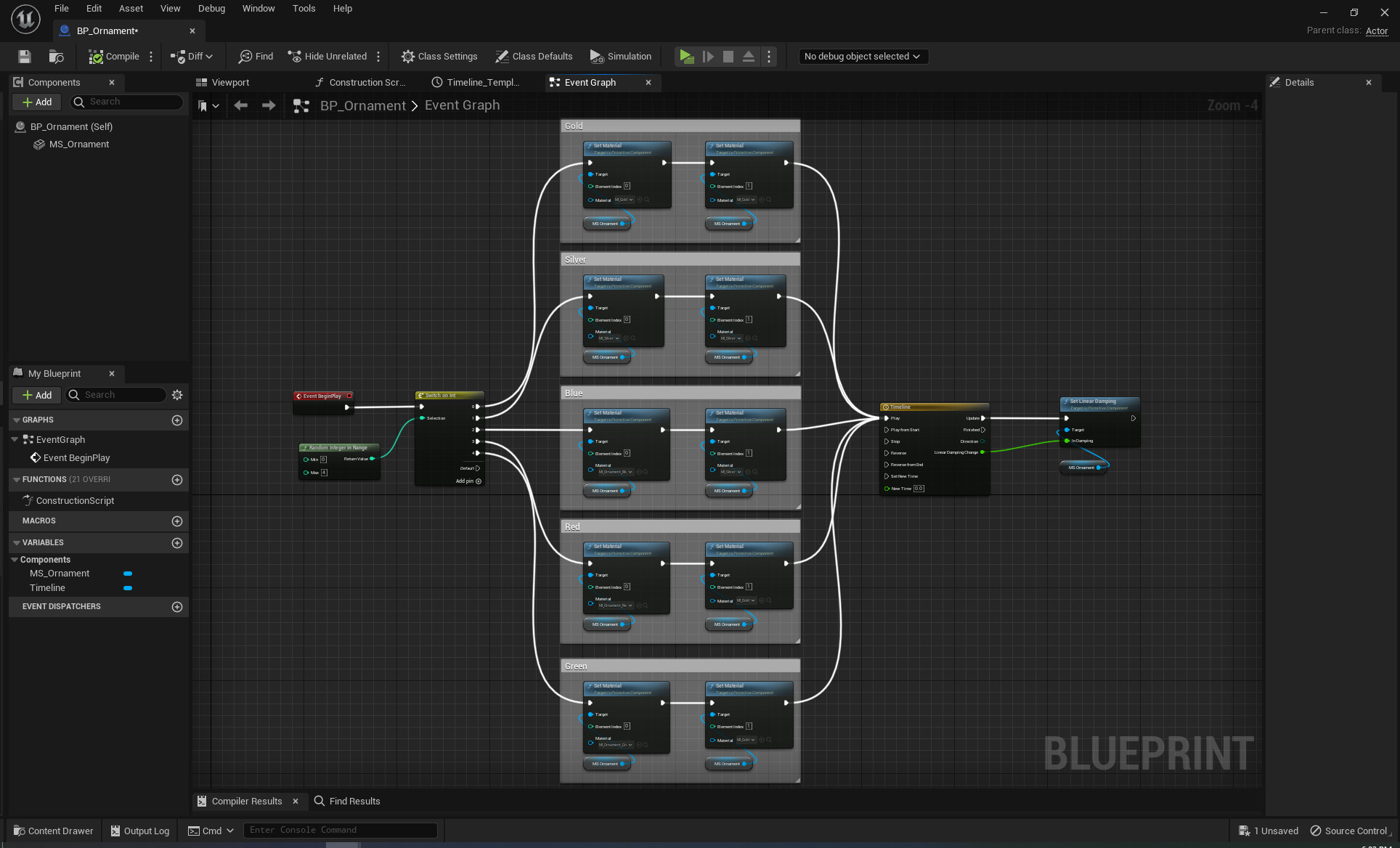 Simple script to randomize the color of all of the ornaments.