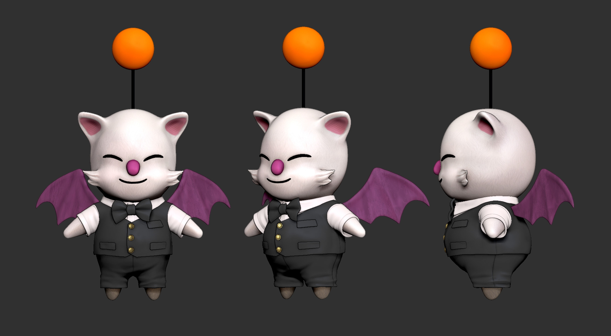This was a costume variant that didn't get finished for the waiter moogle