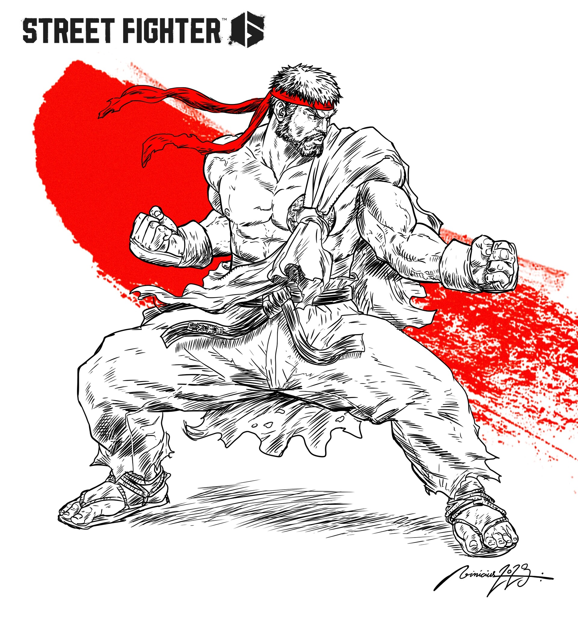 ArtStation - RYU Street Fighter 6 reimagined in 2D