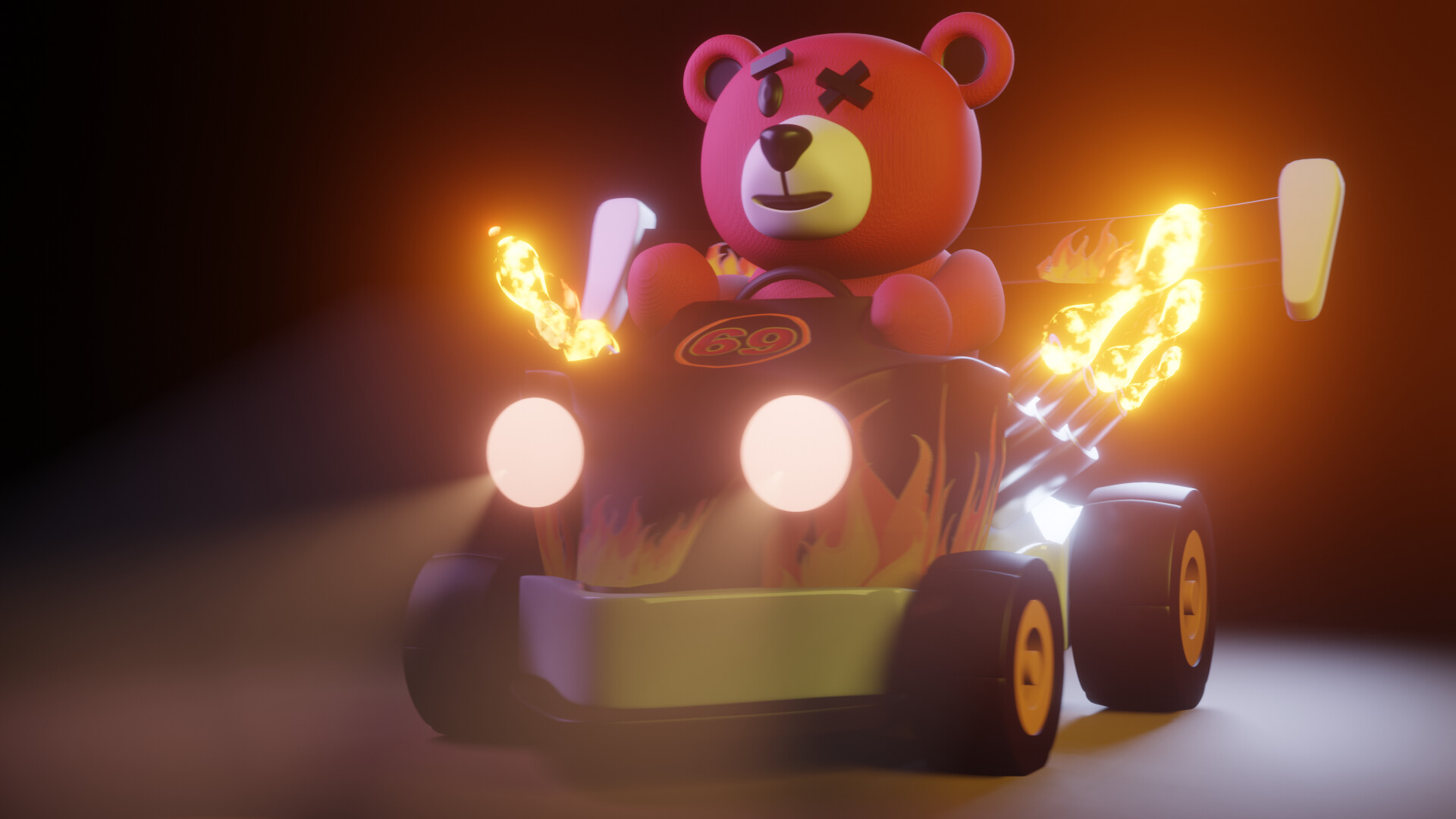ArtStation Teddy Bear in his Kart