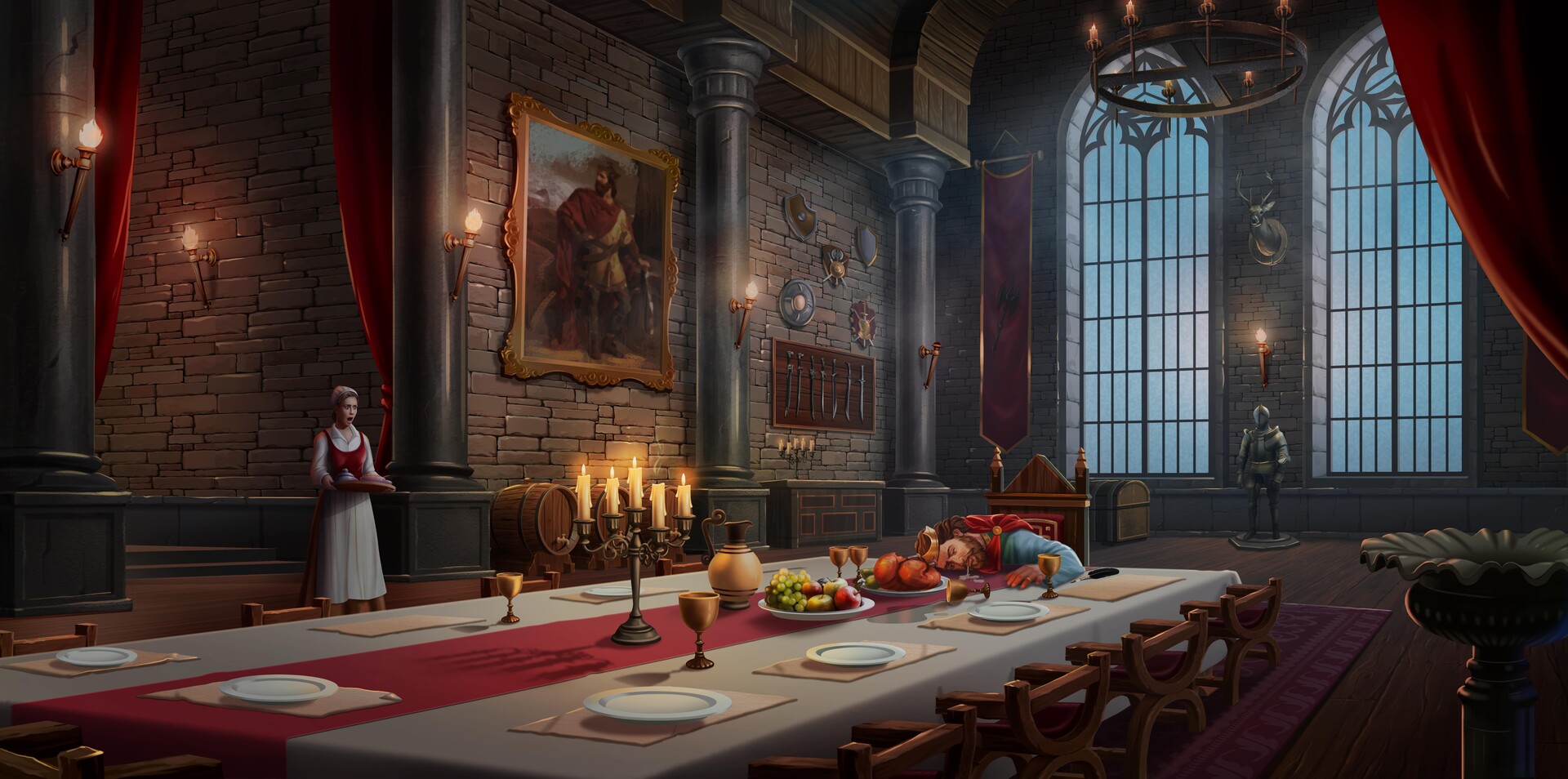 ArtStation Medieval Period Castle Dining Hall artstation-medieval-period-castle-dining-hall