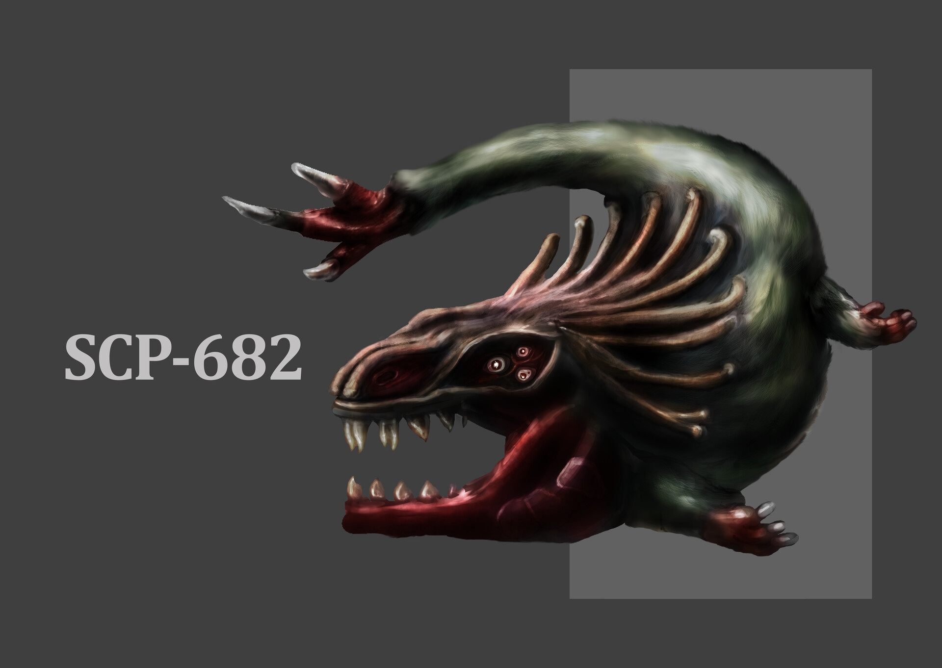 SCP-682 Reptile - 3D model by shuripusta (@shuripusta) [256d948]