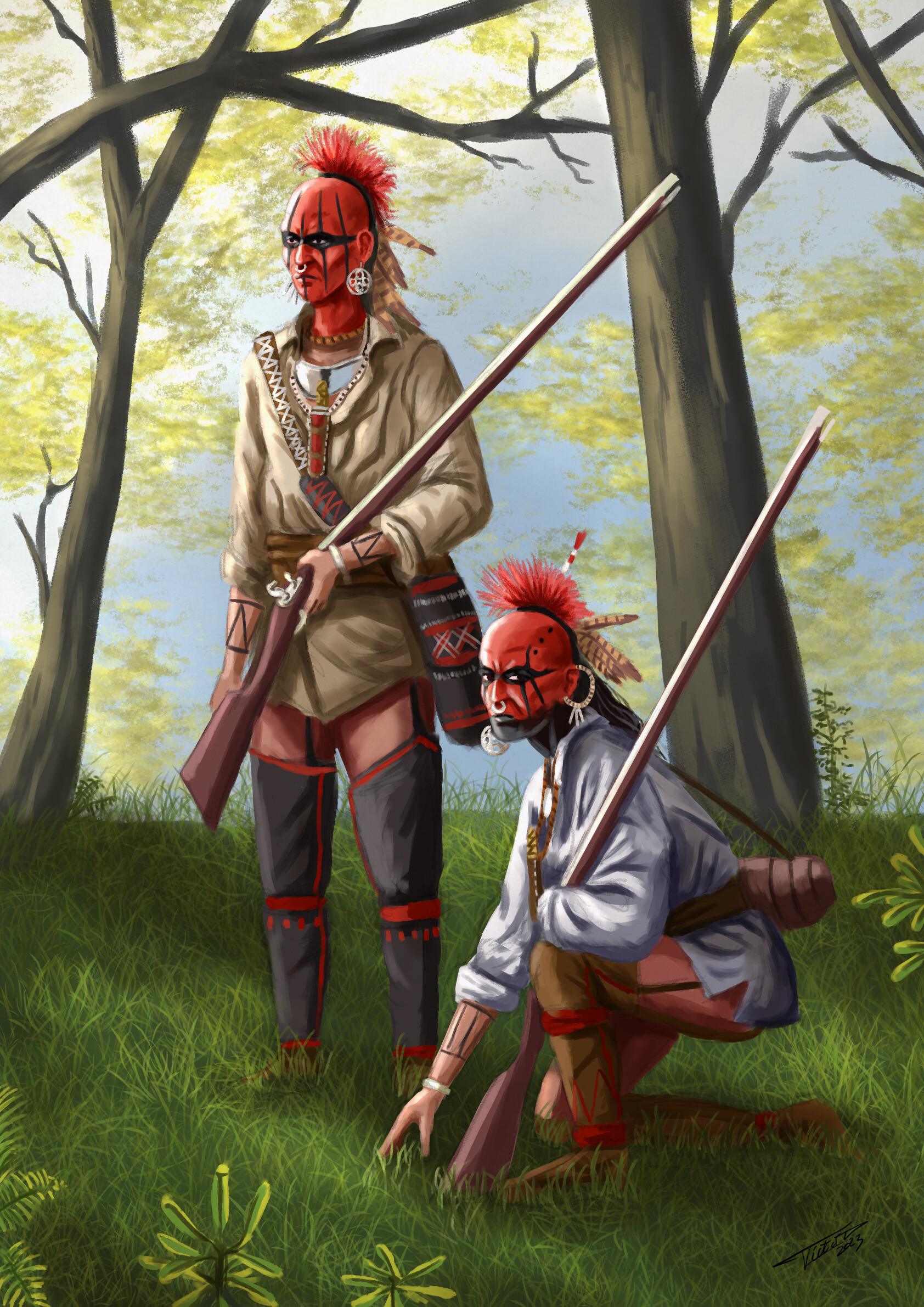 ArtStation Huron Indians during the FrenchIndian war