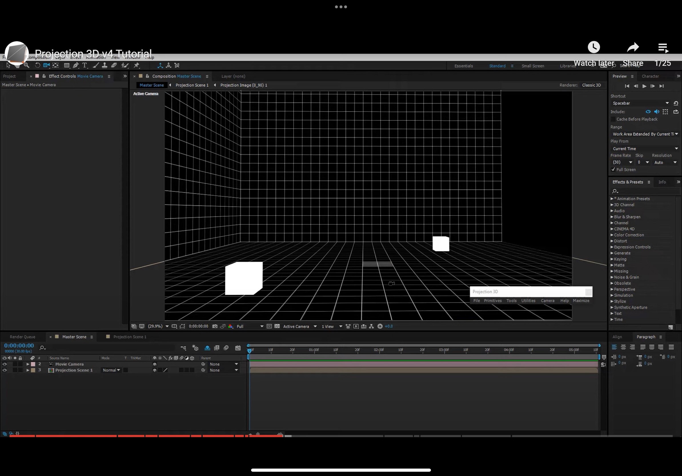 Projection 3d v4 tutorial