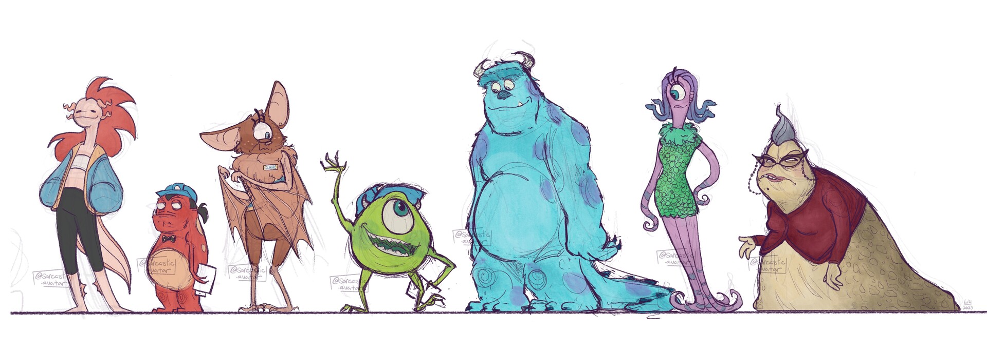 Artstation monsters inc character art study original designs