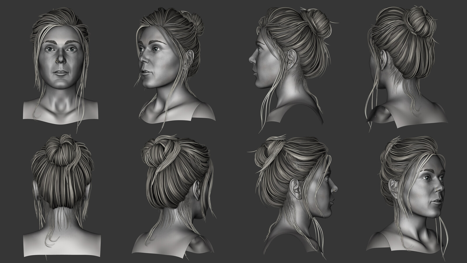 high poly - Sculpt pass before getting into hair cards