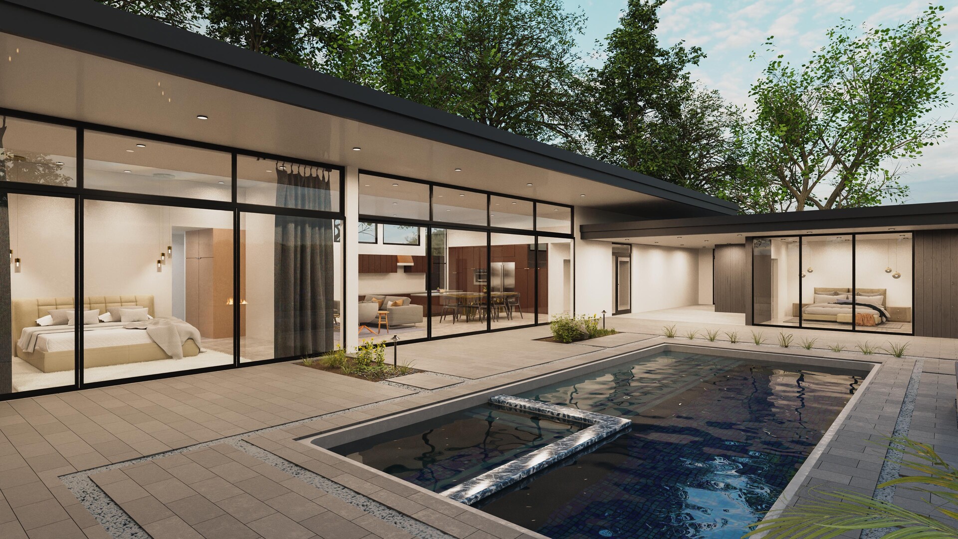 ArtStation GLASS WALL HOUSE EXTERIOR VISUALIZATINS